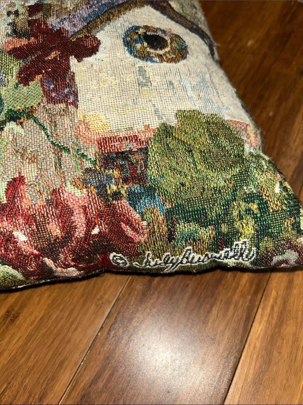 Decorative Birdhouse Accent Pillow - Multicolor